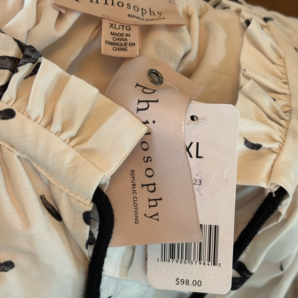 Philosophy tassles, floral  NWTS  dress , size XL 
100% cotton dress AND lining - Picture 10 of 10